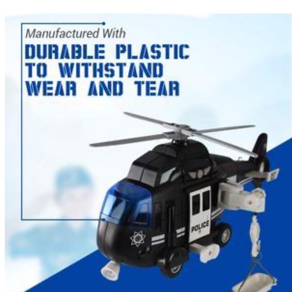 Wolvolk Police👮🏻Helicopter🚁11” w Lights🚨& Sound🚨NIB📦 - Picture 8 of 10